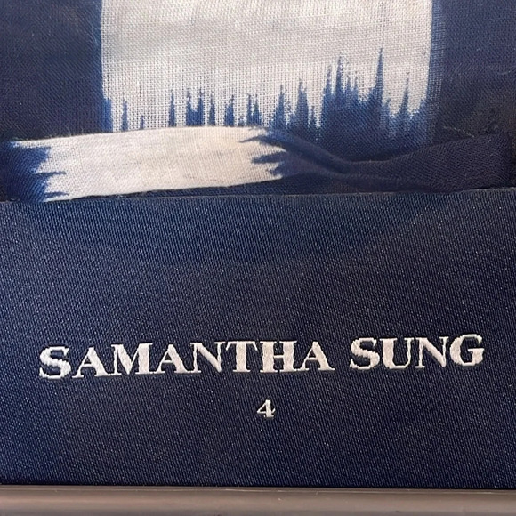 Samantha Sung Black Anastasia Linen Blouse size 4 - Picture 5 of 6